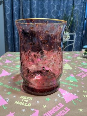 Heavy hand painted vase